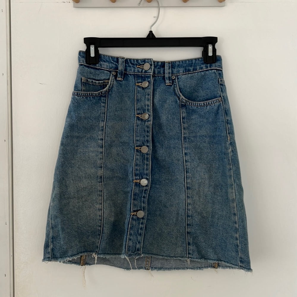 All saints denim skirt